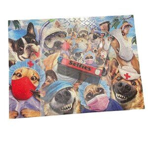 Ceaco Selfies - Dogs Doctor Mask - 550 Piece Jigsaw Puzzle Preowned Complete Pup